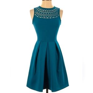Amanda Uprichard Teal Skater Dress Small 4/6